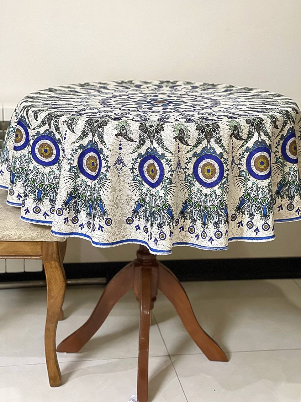 رومیزی گرد طرح چشم نظر کربنی رومیزی گرد طرح چشم نظر - Image 1